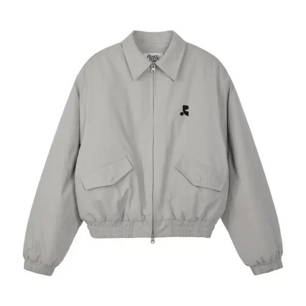 QUILTED BOMBER JACKET - GREY