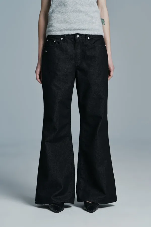 RAW WIDE DENIM PANTS BLACK