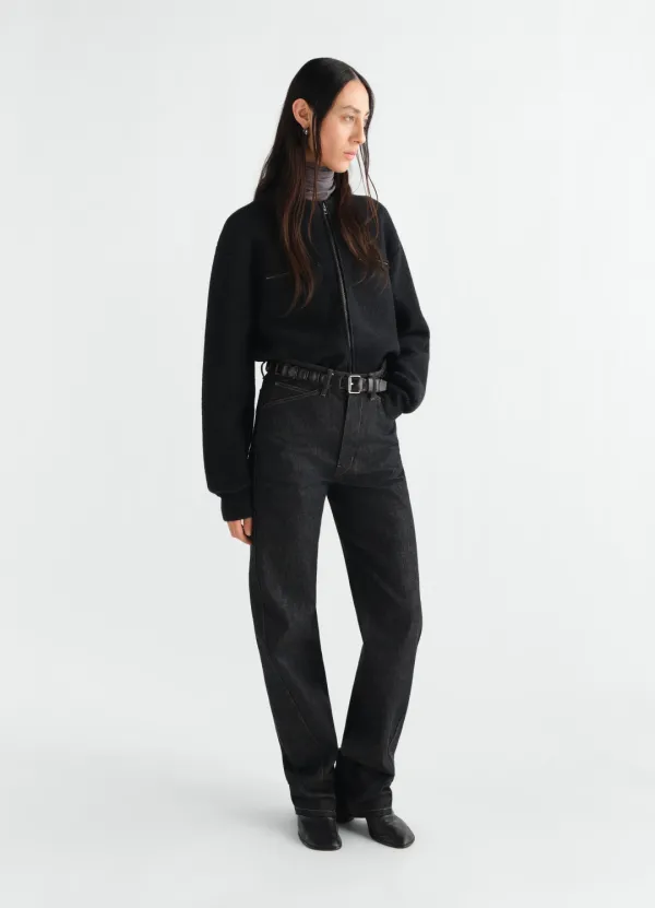 FIVE POCKETS TWISTED PANTS IN SLATE DENIM