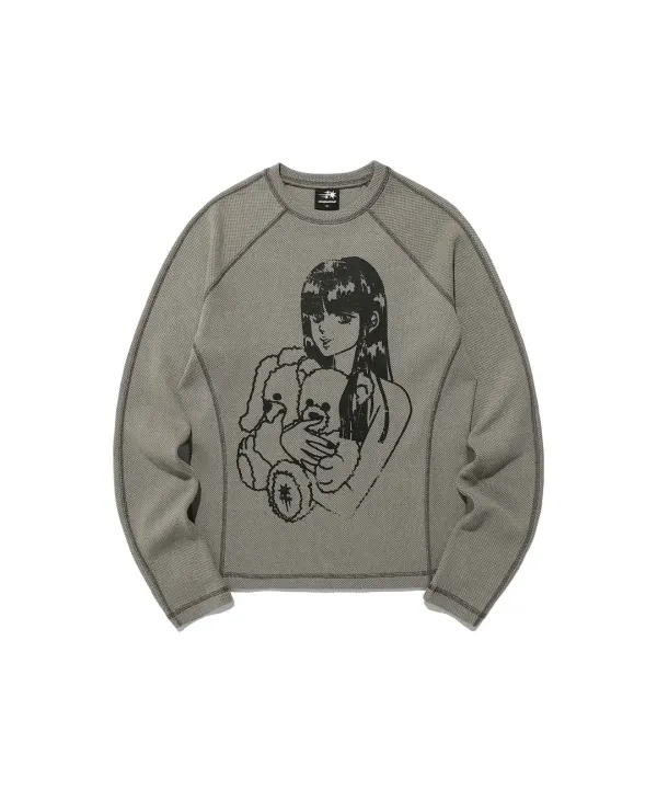 doll and the girl waffle l/s tee[beige]