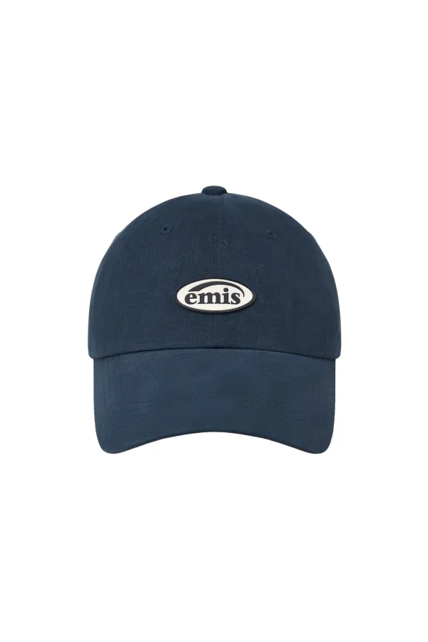 MINI RUBBER PATCH BRUSHED BALL CAP-NAVY