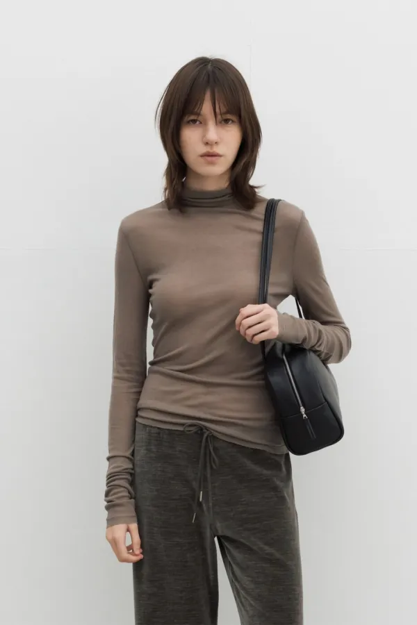 Wool Jersey Turtleneck (White / Light Beige / Gray / Black / Dark Beige)