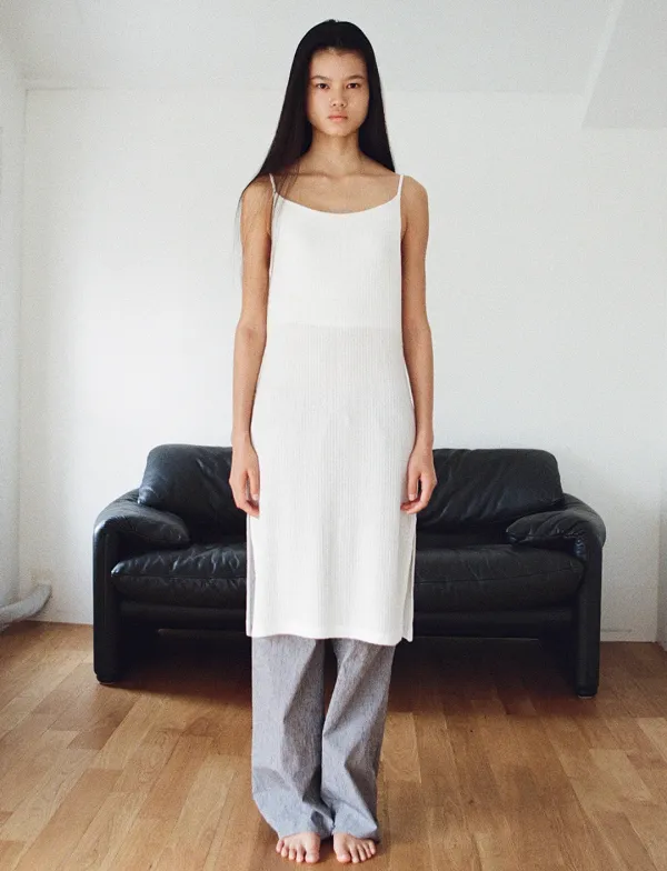 midi knit dress - ivory