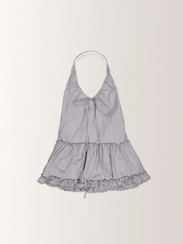 VACANCE FRILL HALTER TOP [ BLUE ]