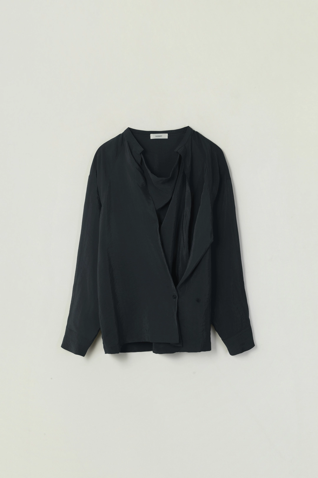 세이지먼트 SHINNA DRAPED BLOUSE_CHARCOAL 상품 이미지 1