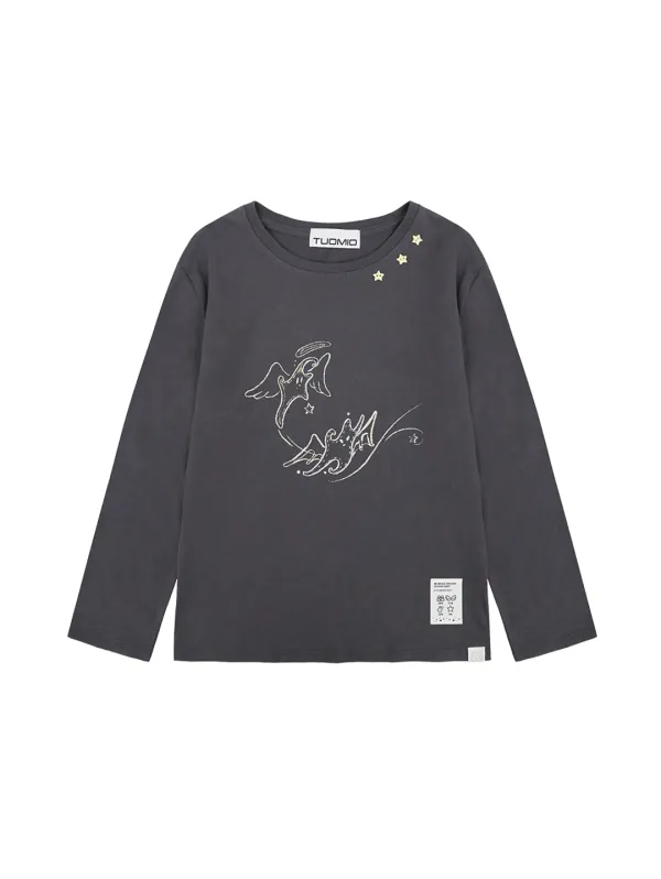 STAR DOODLE CAPRI T-SHIRT [CHARCOAL]
