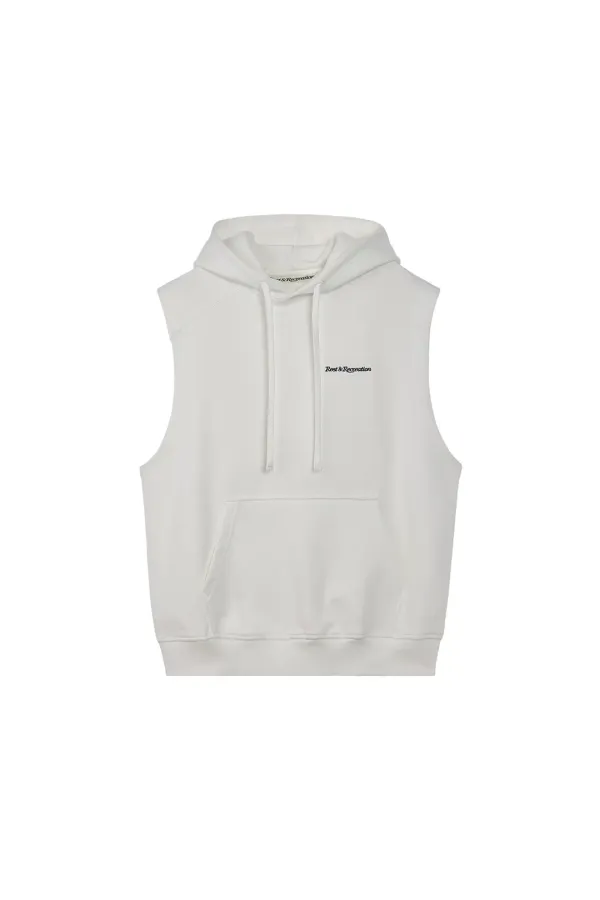 SLEEVELESS HOOD - WHITE