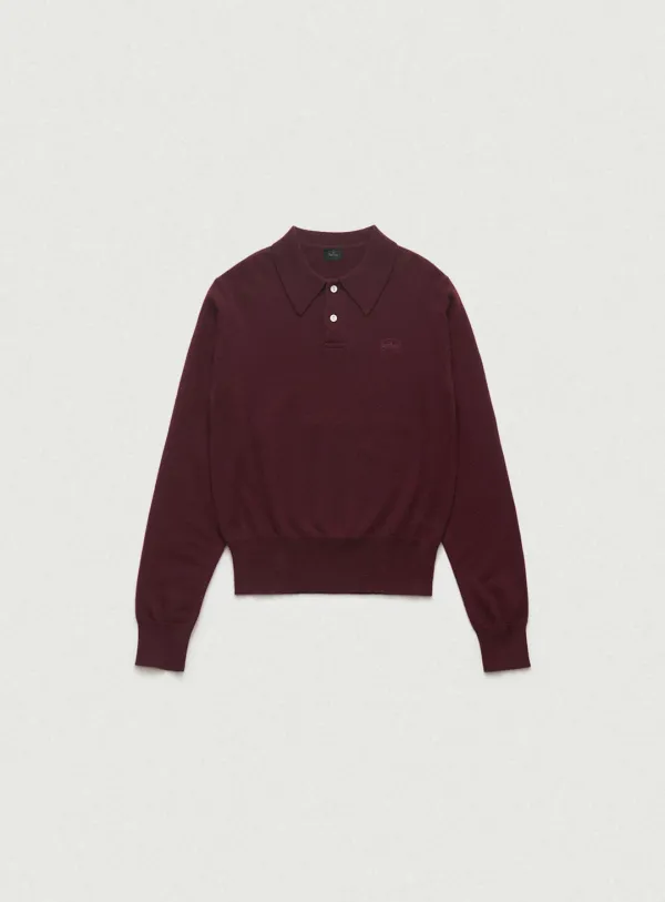 Cashmere Wimblyn Knit Polo Shirt_Burgundy