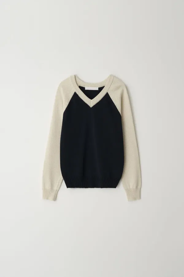 V-NECK FULL OVER KNIT_NAVY