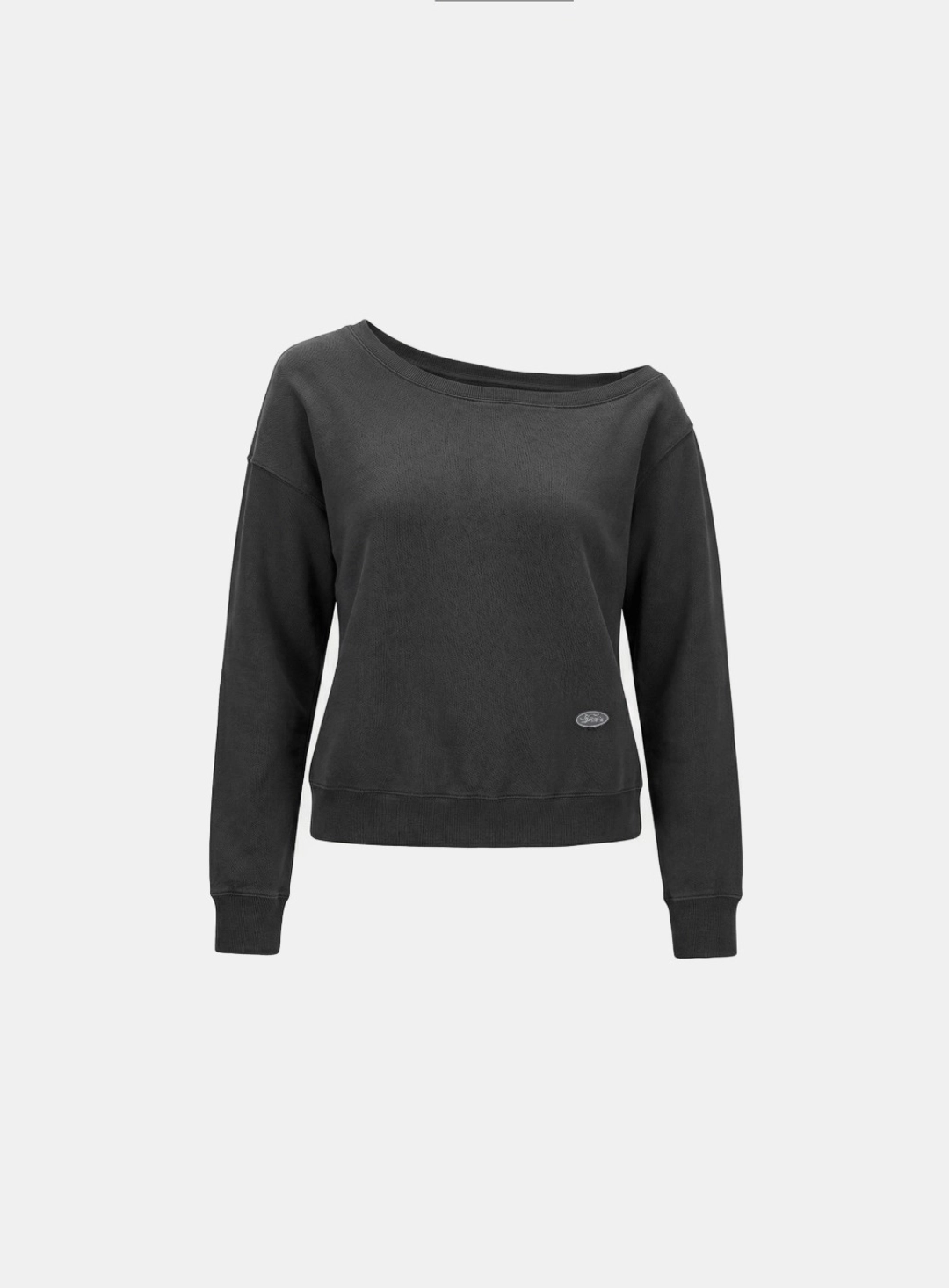 배드블러드 [w-sweatshirt26-003] BS Soft Terry Off-the-Shoulder Sweatshirt - Charcoal 상품 이미지 1