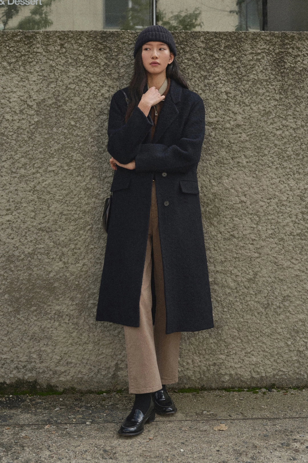 세이지먼트 RUE HANDMADE ALPACA BOUCLE LONG COAT_NAVY 상품 이미지 2