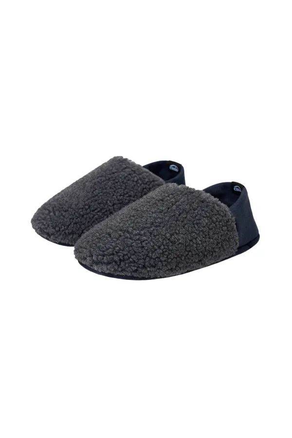 REVERSIBLE TEDDY ROOM SHOES-NAVY