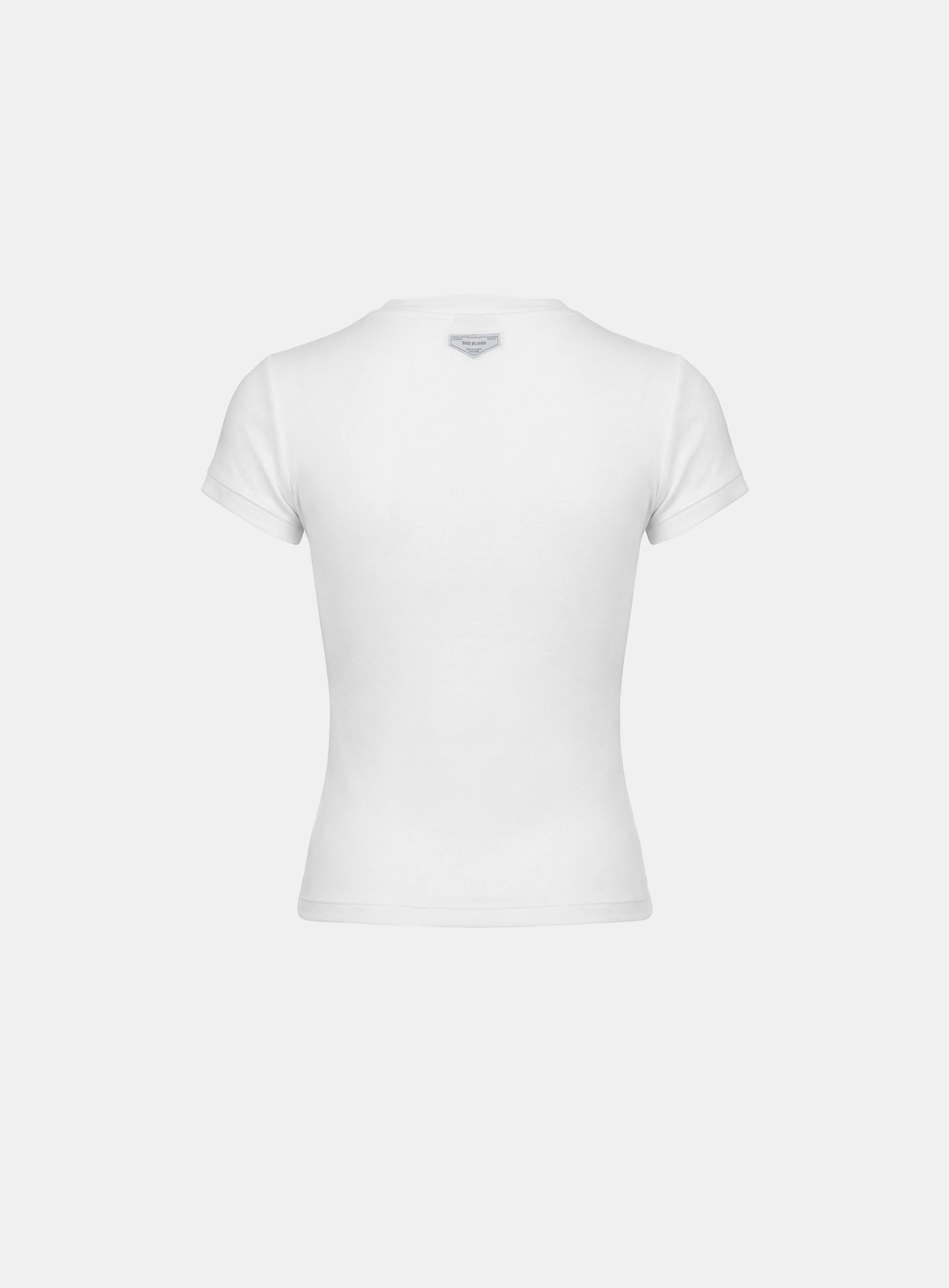 배드블러드 [w-tee26-051] BS Cotton Jersey Fitted Short Sleeve T-Shirt - White 상품 이미지 3