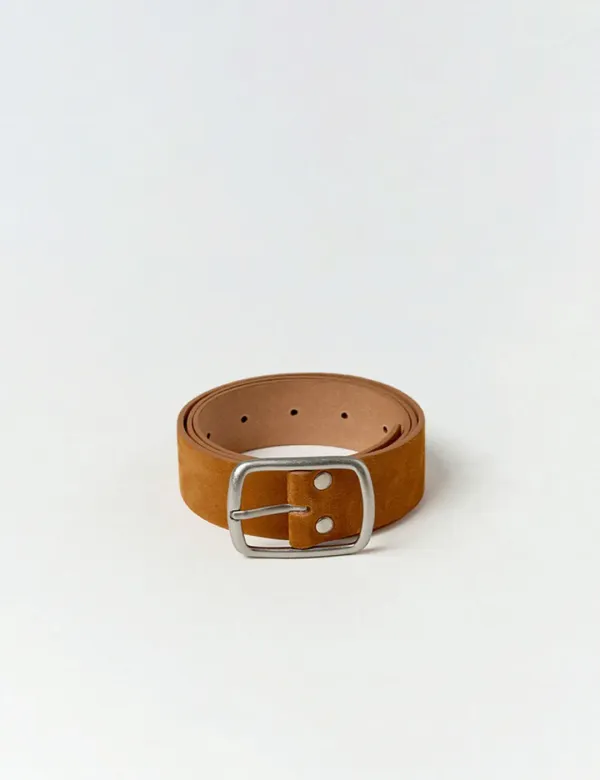 Square Suede Belt (Camel)