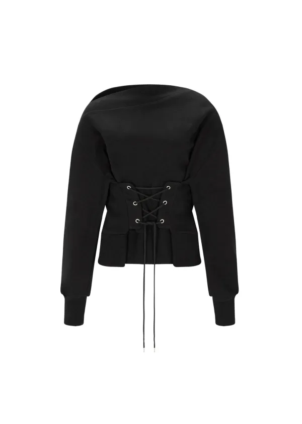 [4TH] CORSET SWEATSHIRT, BLACK