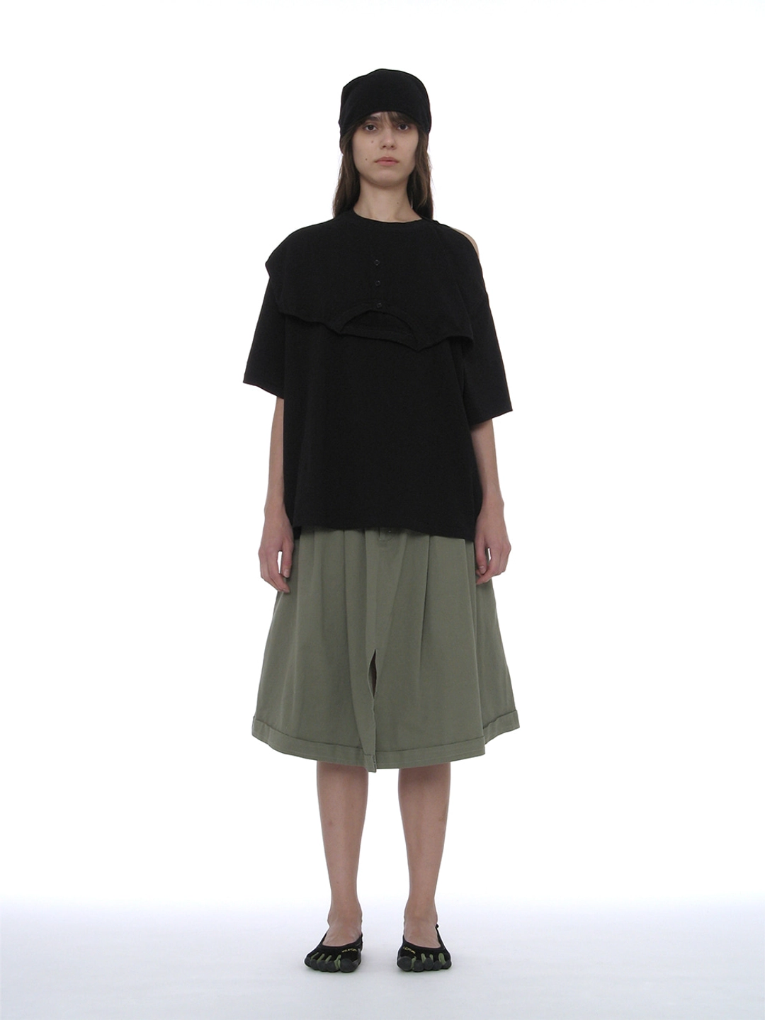 파르티멘토 [WOMEN] DECONSTRUCTED SHORT SLEEVE TEE_BLACK 상품 이미지 2