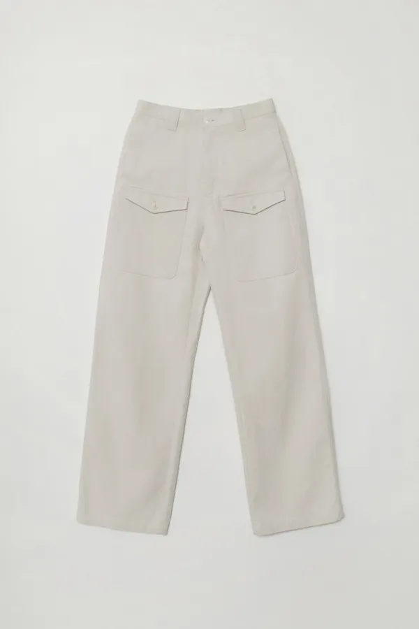 HERELO HERRINGBONE POCKET PANTS_ECRU
