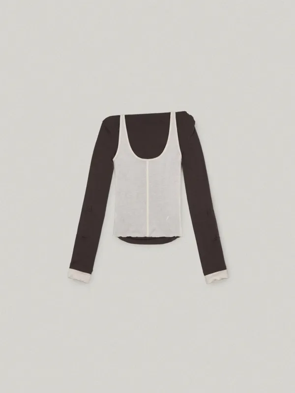 ELIN DRAPE LONG SLEEVE SET (CHARCOAL)