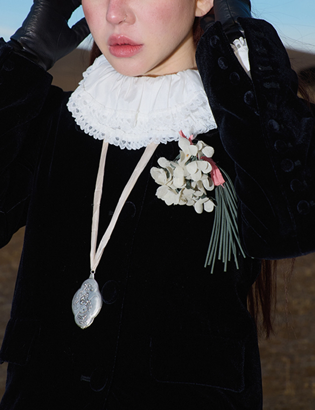 프레클 [exclusive] silver flower pendant 상품 이미지 2