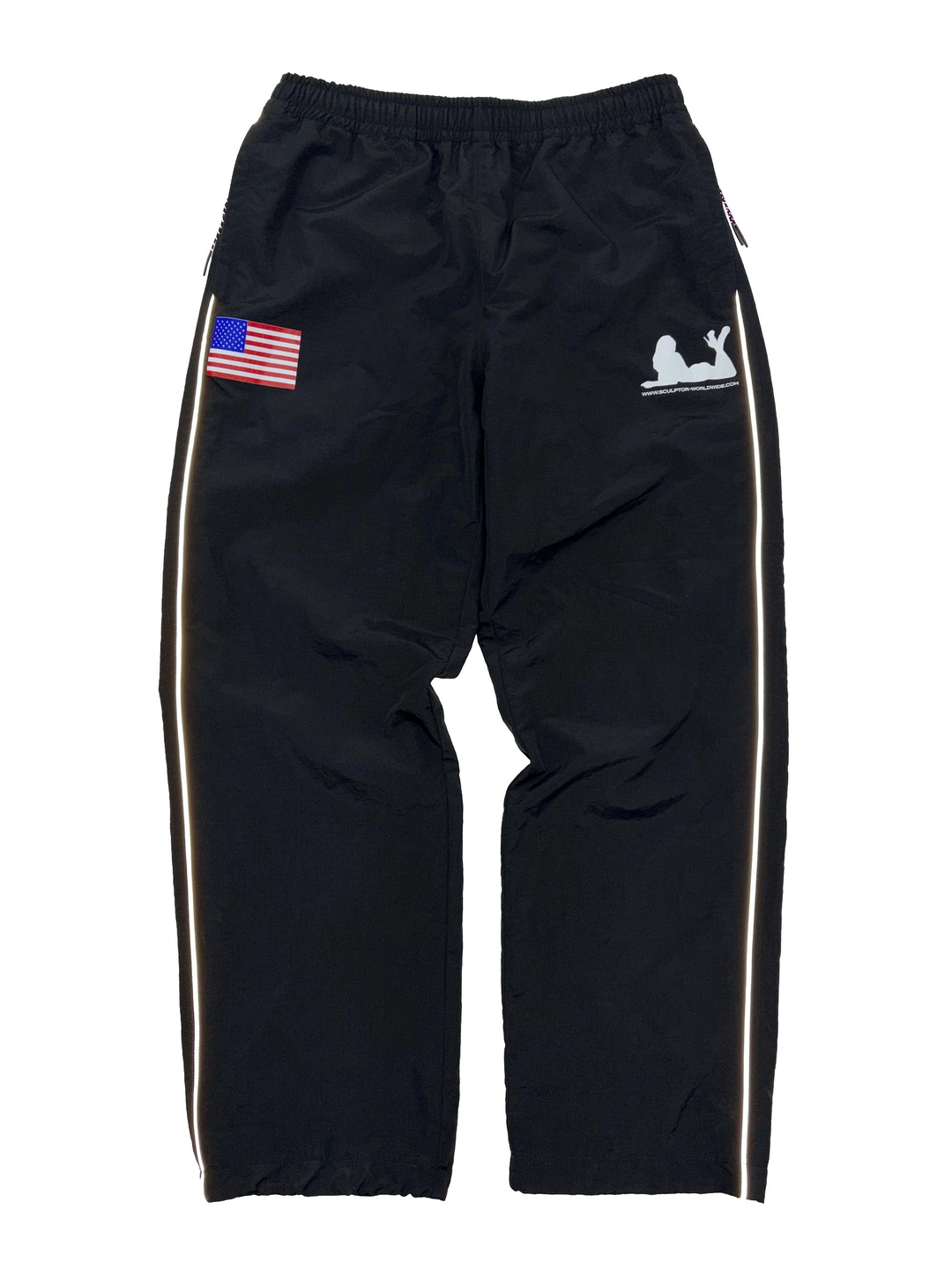 스컬프터 Reflective Piping Nylon Pants Black 상품 이미지 1