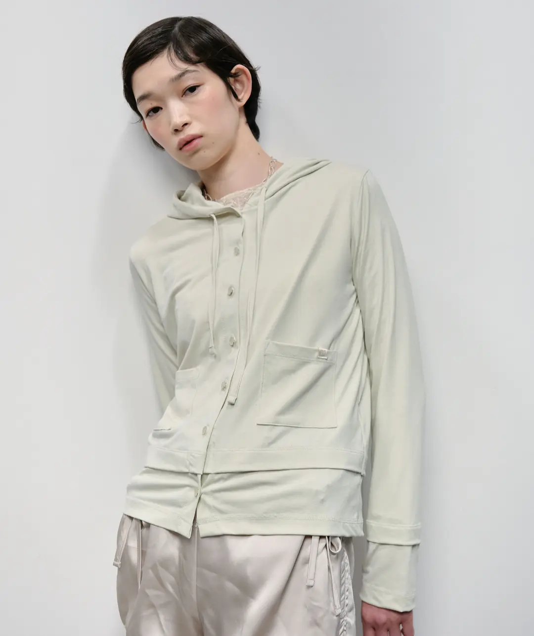 타입서비스 Layered Button Hoodie [Light Green] 상품 이미지 2
