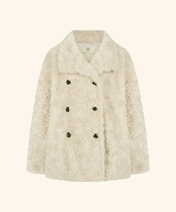 [이즈나 방지민 착용] Siphone Double Button Fur Jacket ( Ivory )