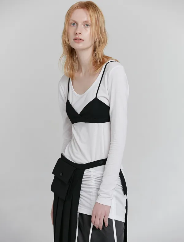 HEM STRING T-SHIRT [WHITE]