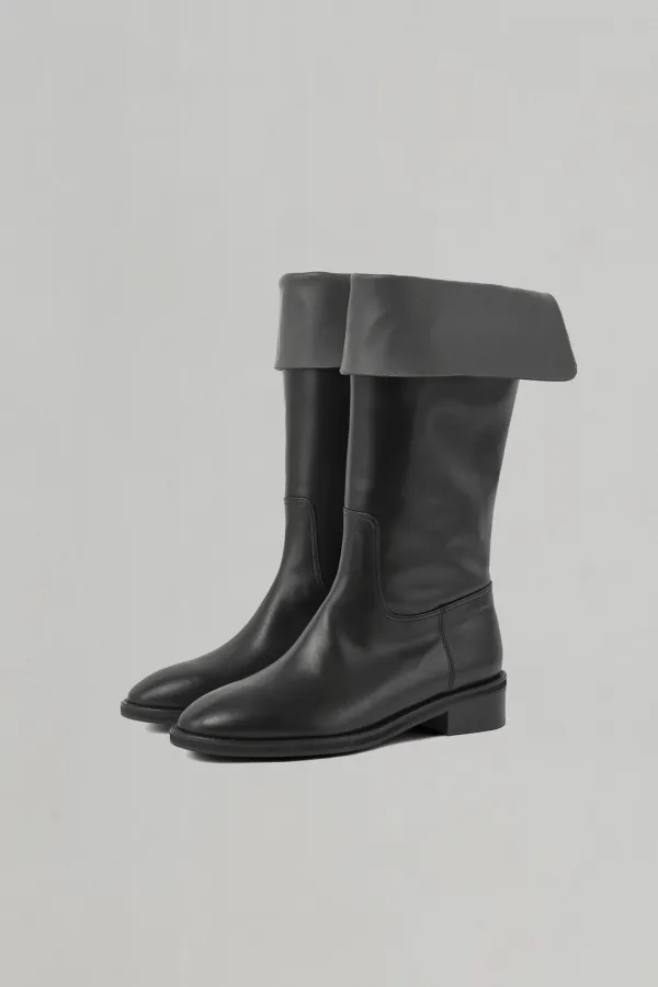 Weather Folded Boots black/gray