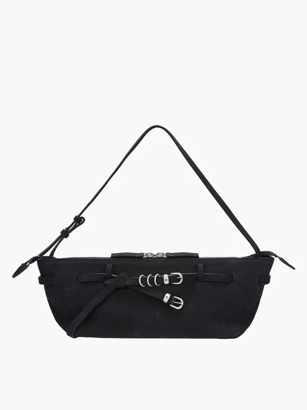 GRANDMA USED SLING BAG_black nubuck