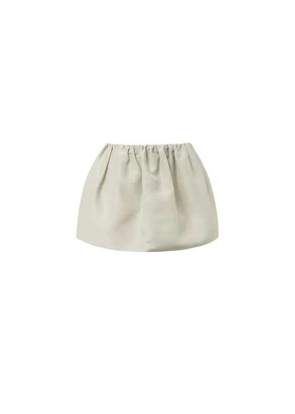 shirring organza belt skirt, beige