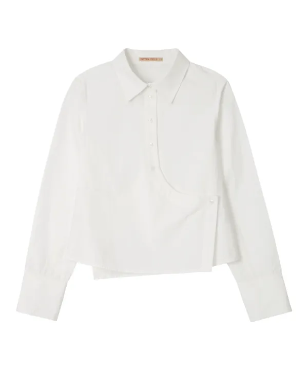Twist Crop Shirt-Ivory