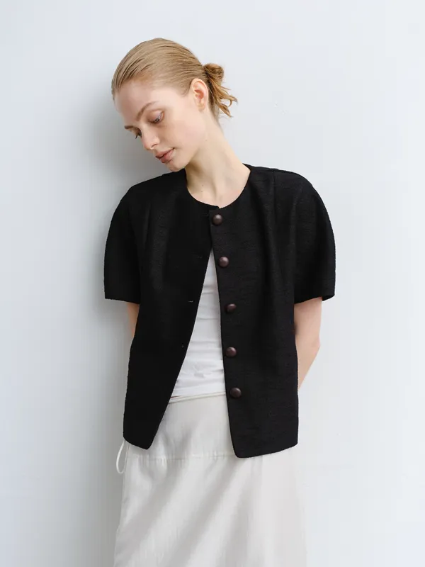 TVR BALLOON SLEEVE BLAZER_BLACK