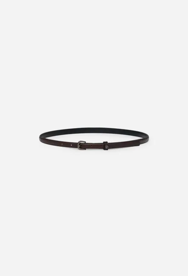 Aurette Leather Belt (Dark Brown)