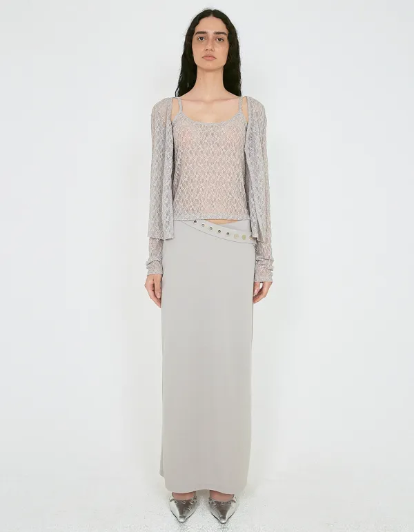 FLOWER LACE CARDIGAN SET, GRAYISH BEIGE