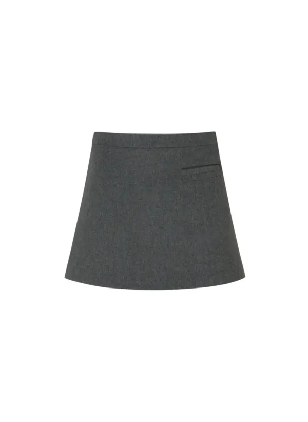 Butterfly Taylor Wool Skirt (Gray)
