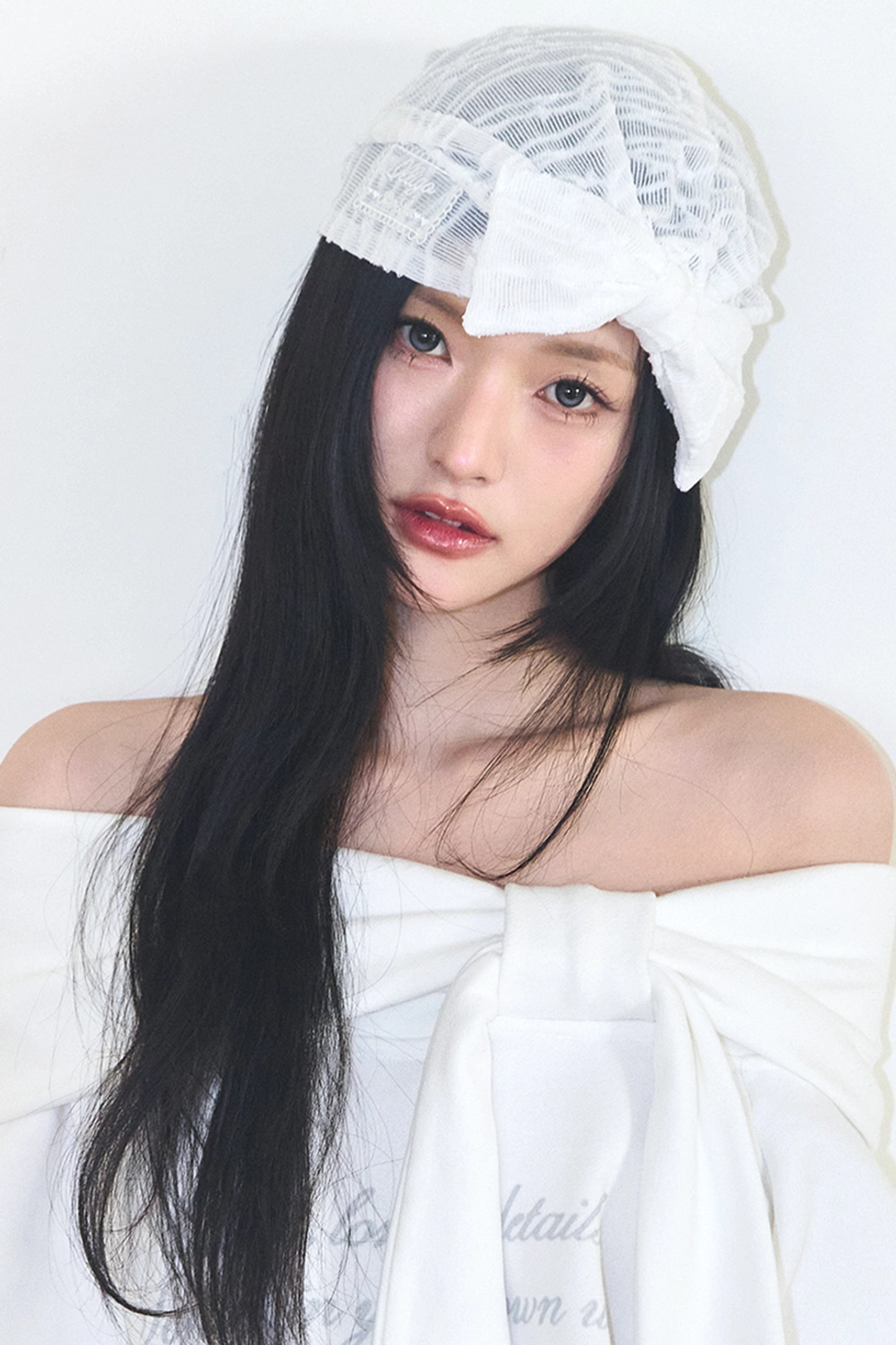 일리고 보우 레이스 비니 화이트 상품 이미지 3