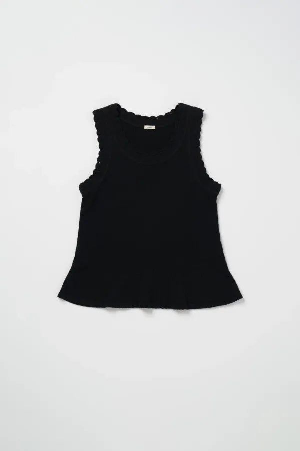 Via Jade lace knit top (Black)