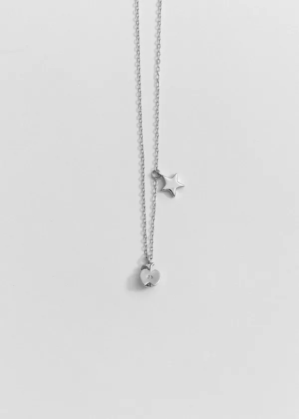 an apple necklace (silver)