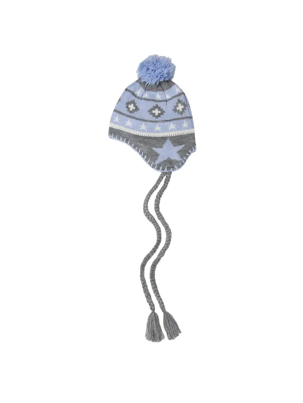 STAR EARFLAP BEANIE [GREY]