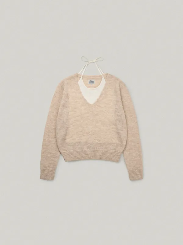 Douce V Neck Knit - Oatmeal두스 브이넥 니트
