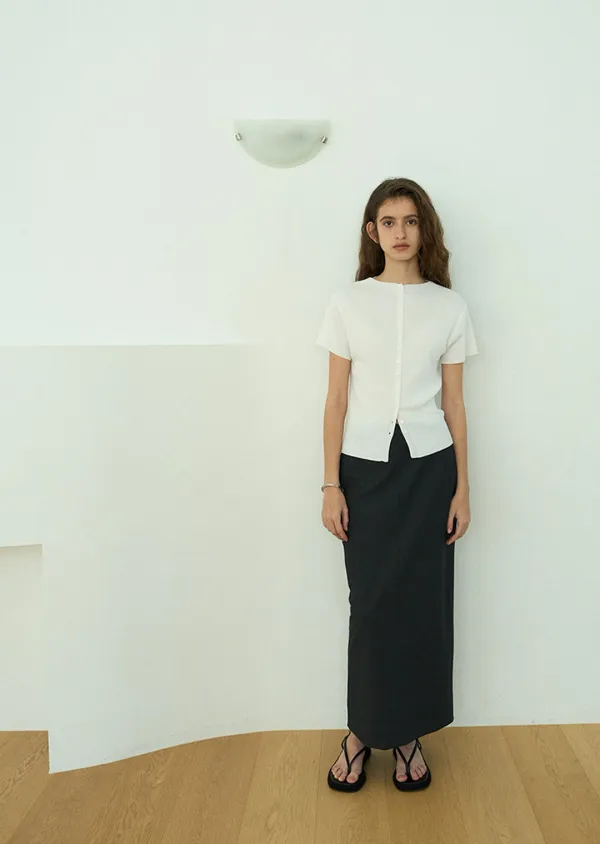 90’s long pencil skirt / Charcoal