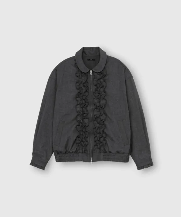 Wool frilled jumper (Gray)