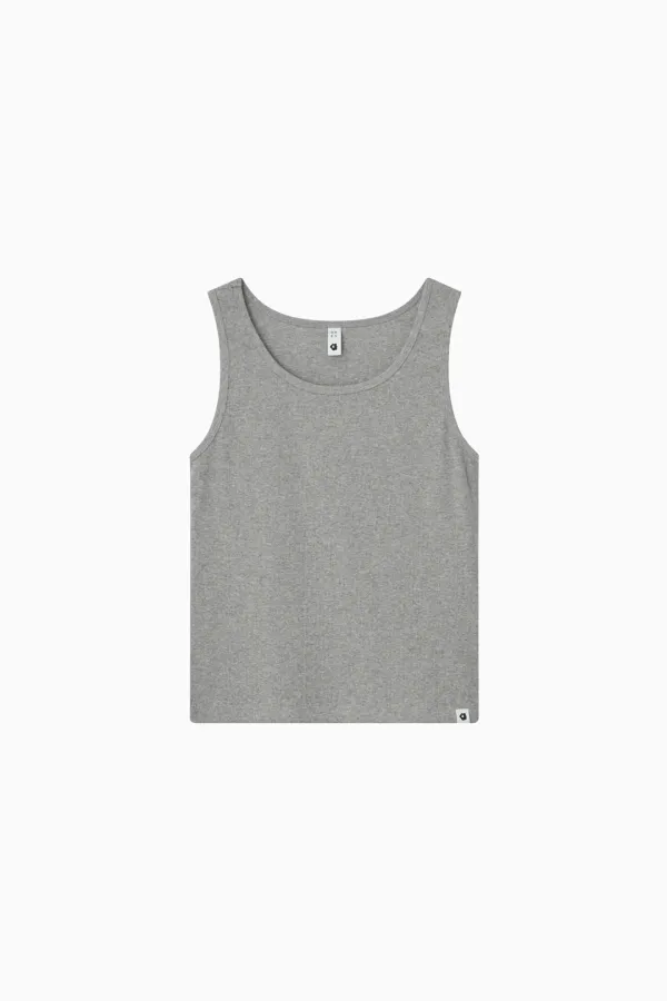 BASIC U-NECK SLEEVELESS, MELANGE GRAY
