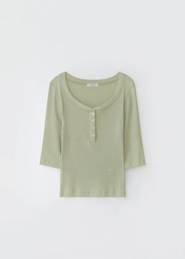 Kaylee 3/4 henry neck tee (mint)