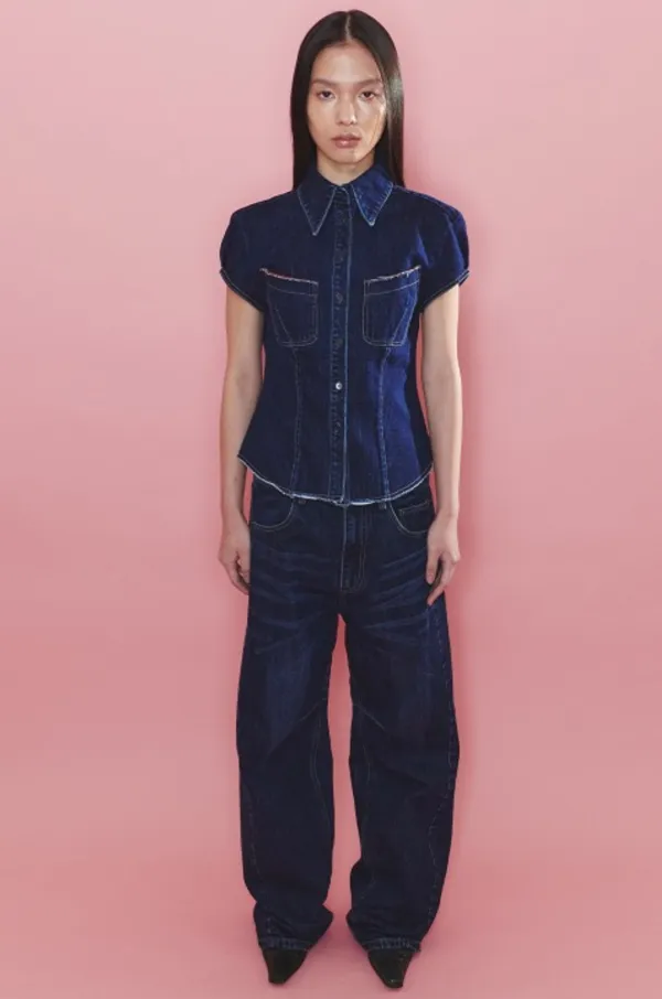 Denim Puff Shirt, Washed