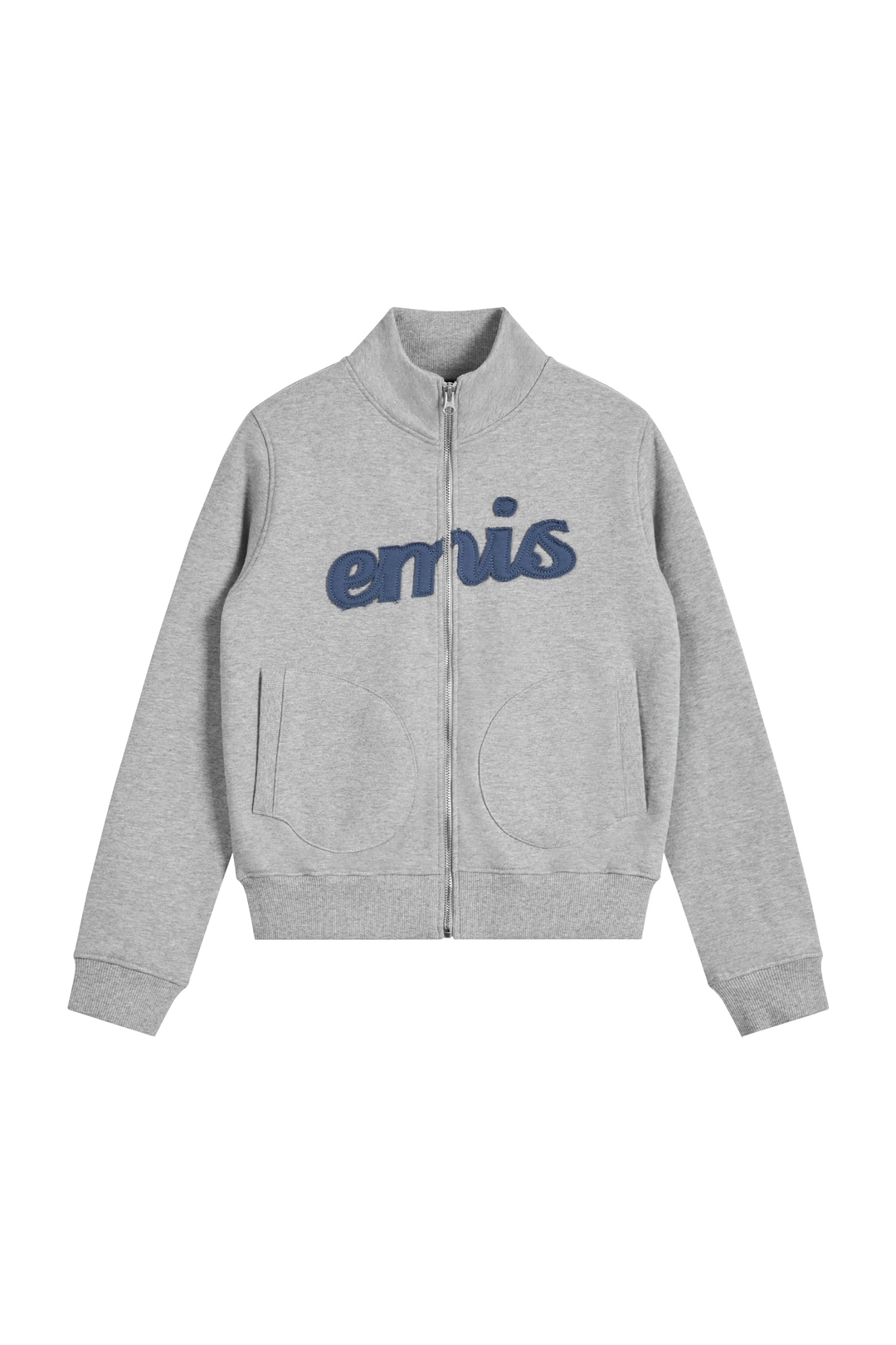 이미스 (W) LETTERING LOGO SWEAT ZIP-UP-MELANGE GRAY 상품 이미지 1