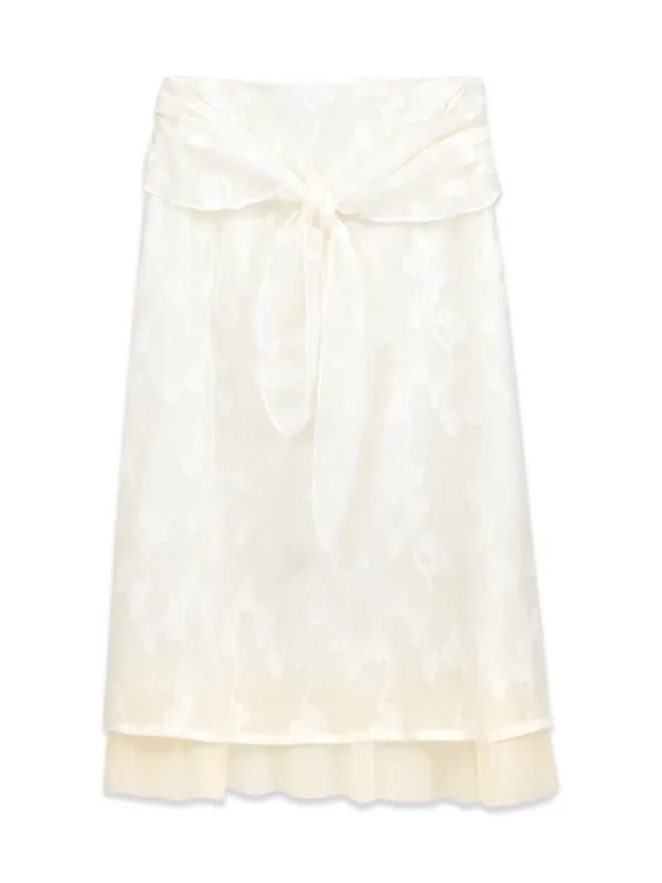 RIBBON DETAIL MERMAID SKIRT (CREAM)