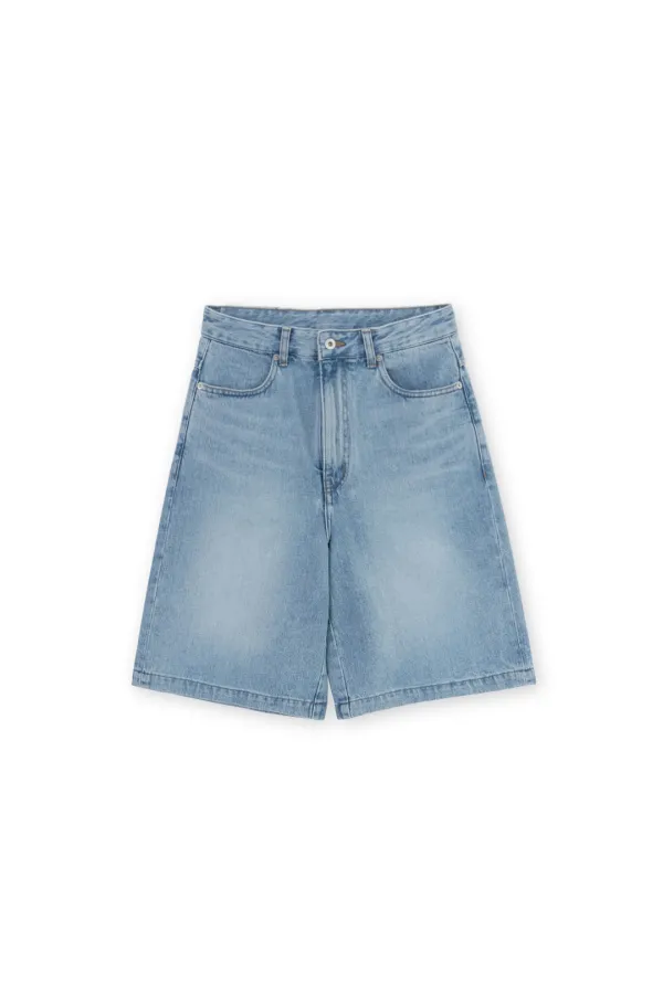 W Bermuda Denim Pants, Light Blue