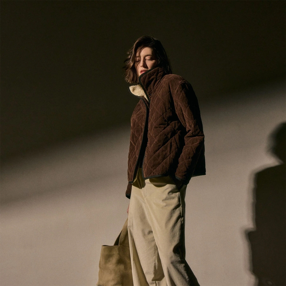 제임스펄스 Quilted Corduroy Lined Jacket - Chestnut 상품 이미지 3