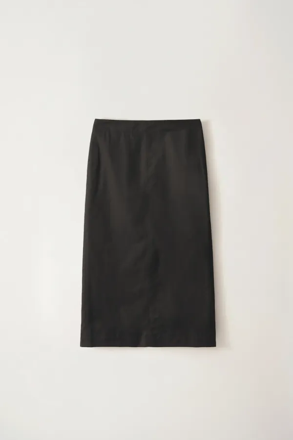 3RD / Stitch h-line maxi skirt (Black)